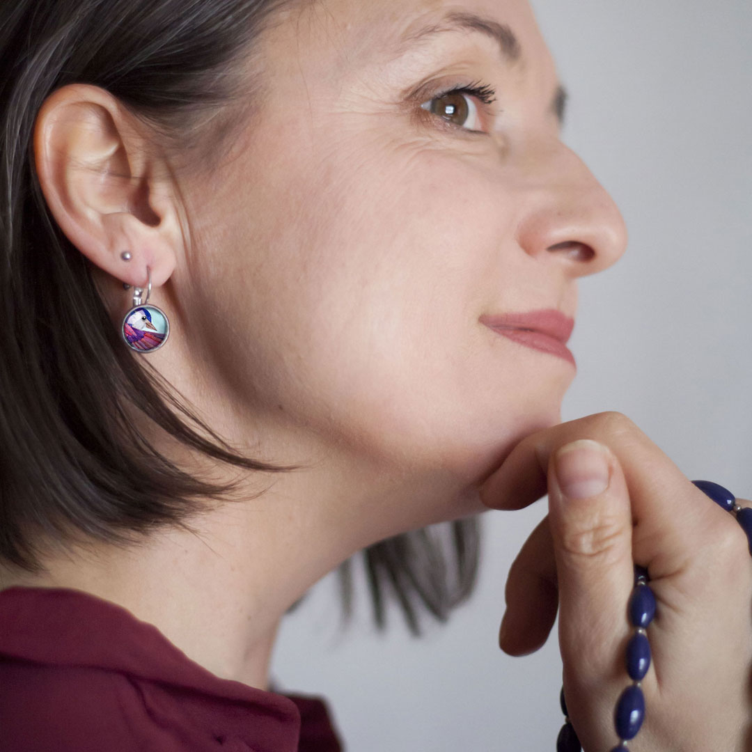Violet Bird kolczyki wiszące - obrazek 4